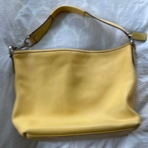 Coach yellow leather shoulder bag